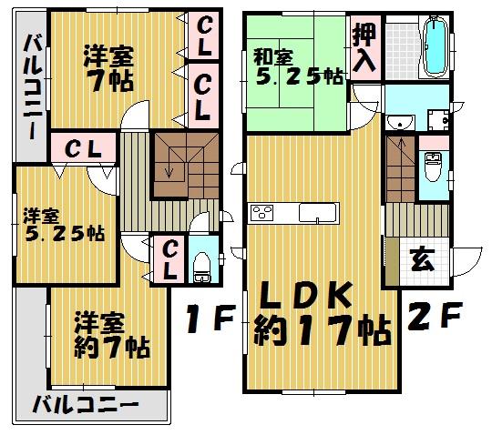 Floor plan. 29,800,000 yen, 4LDK, Land area 144.85 sq m , Building area 98.95 sq m