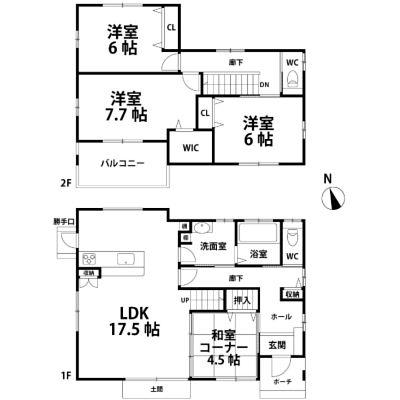Floor plan. 27,800,000 yen, 4LDK, Land area 181.46 sq m , Building area 103.68 sq m Floor!