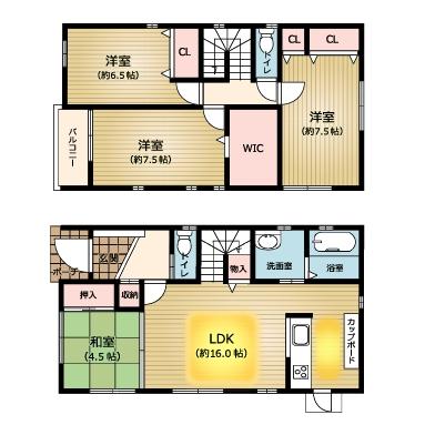 Floor plan. 26.5 million yen, 4LDK, Land area 118.65 sq m , Building area 105.16 sq m