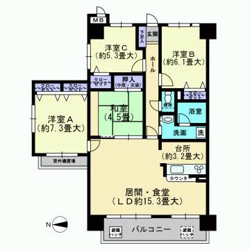 Floor plan. 4LDK, Price 11.8 million yen, Occupied area 88.06 sq m , Is a floor plan of the balcony area 9.18 sq m 4LDK