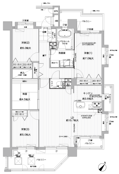 Floor: 4LDK, occupied area: 90.29 sq m, Price: 30.4 million yen