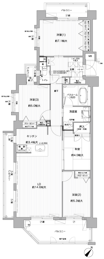 Floor: 4LDK, occupied area: 91.34 sq m, Price: 29.9 million yen