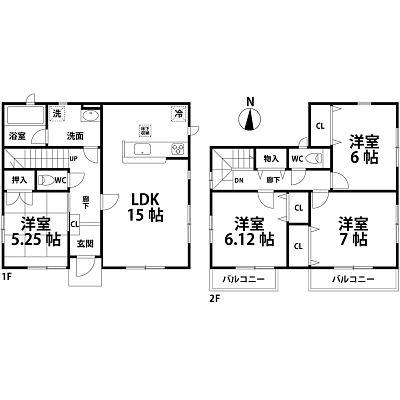 Floor plan. 24,900,000 yen, 4LDK, Land area 182.71 sq m , Building area 95.37 sq m floor plan