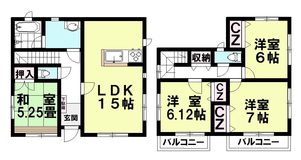 Floor plan. 24,900,000 yen, 4LDK, Land area 182.71 sq m , Building area 95.37 sq m