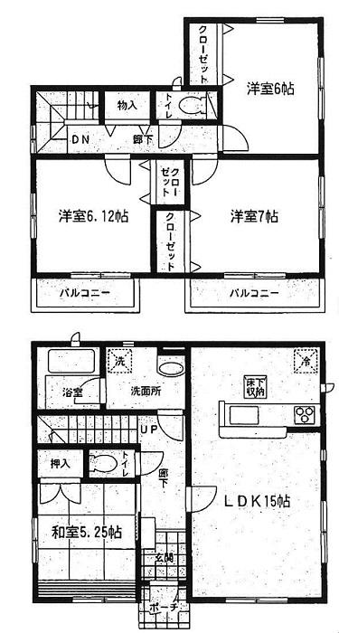 Floor plan. (1 Building), Price 24,900,000 yen, 4LDK, Land area 182.71 sq m , Building area 95.37 sq m
