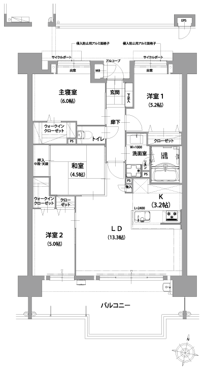 Floor: 4LDK, occupied area: 81.54 sq m, Price: 23.1 million yen