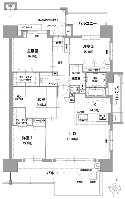Floor: 4LDK, occupied area: 88.76 sq m, price: 27 million yen
