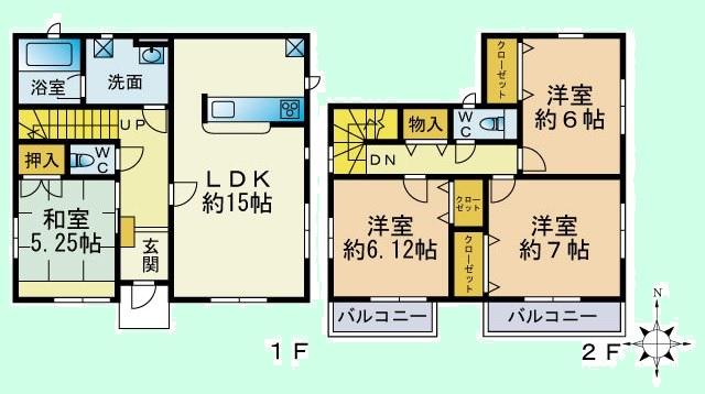 Floor plan. 24,900,000 yen, 4LDK, Land area 182.87 sq m , Building area 95.37 sq m floor plan