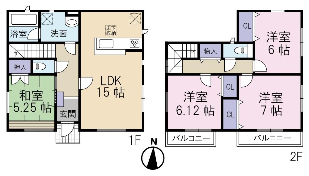Floor plan. 24,900,000 yen, 4LDK, Land area 182.71 sq m , Building area 95.37 sq m Floor
