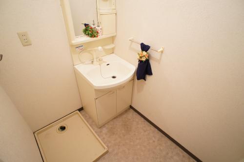 Washroom. Independent wash basin, There yard indoor washing machine happy ☆