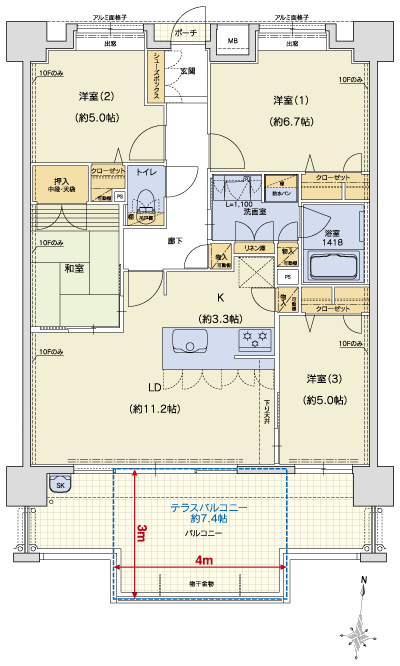 Floor: 4LDK, occupied area: 78.13 sq m, Price: 22,715,000 yen ~ 24,772,000 yen