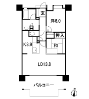 Floor: 2LDK, occupied area: 62.45 sq m, Price: 18,213,000 yen ~ 19,242,000 yen
