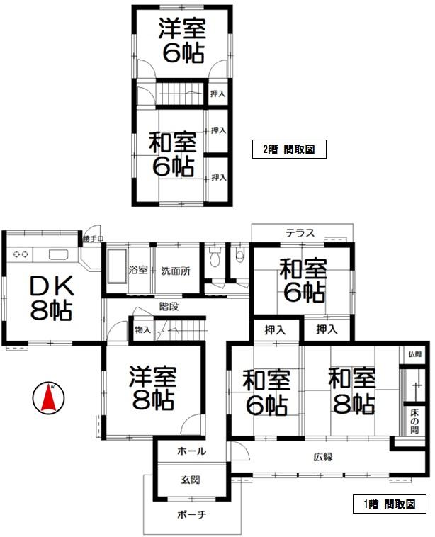 Floor plan. 21 million yen, 6DK, Land area 723.7 sq m , Building area 145.41 sq m