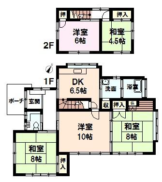 Floor plan. 16.8 million yen, 5DK, Land area 380.38 sq m , Building area 101.84 sq m