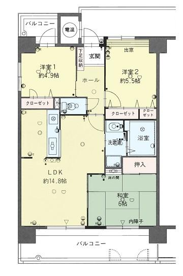 Floor plan. 3LDK, Price 7.7 million yen, Occupied area 67.68 sq m , Balcony area 16.32 sq m 3LDK