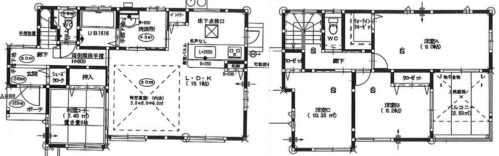 Floor plan. 29,800,000 yen, 4LDK, Land area 166 sq m , Building area 107.22 sq m
