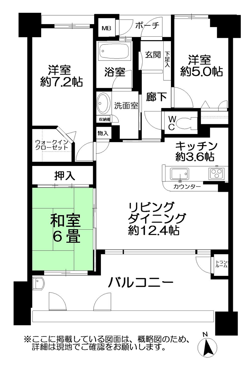 Floor plan. 3LDK, Price 16 million yen, Occupied area 76.23 sq m , Balcony area 19.69 sq m