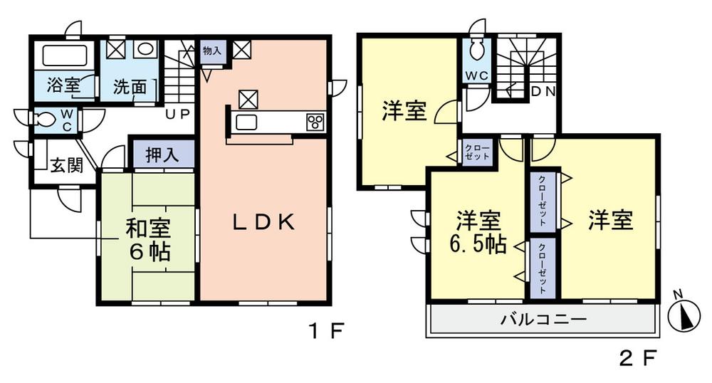 Floor plan. (1 Building), Price 25,800,000 yen, 4LDK, Land area 184.41 sq m , Building area 98.01 sq m