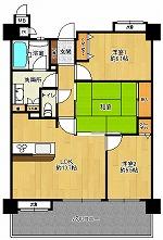 Floor plan. 3LDK, Price 16 million yen, Occupied area 68.42 sq m , Balcony area 15.4 sq m