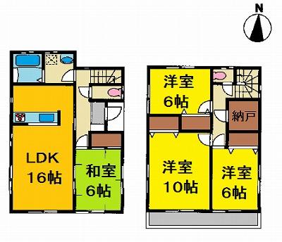 Floor plan. 28,980,000 yen, 4LDK + S (storeroom), Land area 178.72 sq m , Building area 105.99 sq m