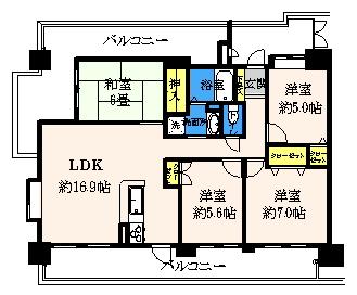 Floor plan. 4LDK, Price 13.8 million yen, Occupied area 82.14 sq m , Balcony area 36.24 sq m