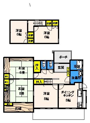 Floor plan. 19,800,000 yen, 5DK, Land area 265.22 sq m , Building area 117.87 sq m