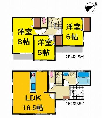 Floor plan. 21,980,000 yen, 3LDK, Land area 116.04 sq m , Building area 85.29 sq m