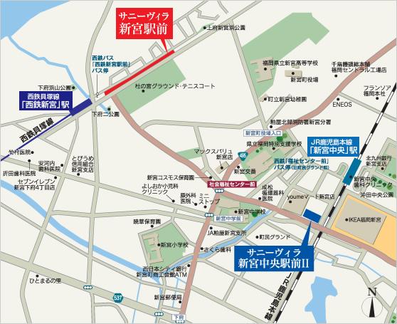 Local guide map. Car navigation systems Address = Kasuya District Shingu-cho, Shimoko 8-chome 840
