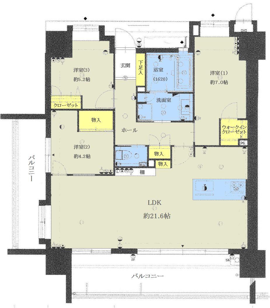 Floor plan. 3LDK, Price 26,900,000 yen, Occupied area 85.23 sq m , Balcony area 25.3 sq m