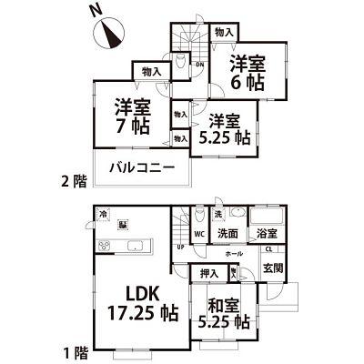 Floor plan. 24,800,000 yen, 4LDK, Land area 258.77 sq m , Building area 98.12 sq m