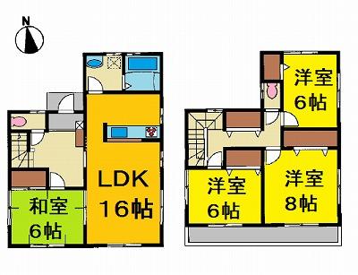 Floor plan. 29,980,000 yen, 4LDK, Land area 216.17 sq m , Building area 105.99 sq m