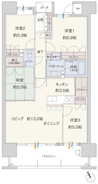 Floor: 4LDK, occupied area: 85.51 sq m, Price: 25,483,036 yen ~ 28,157,321 yen