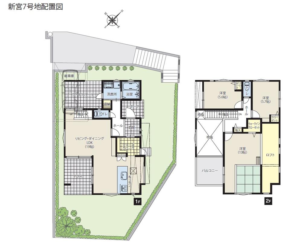 Floor plan. (No. 7 locations), Price 34,100,000 yen, 4LDK, Land area 212.68 sq m , Building area 116.83 sq m