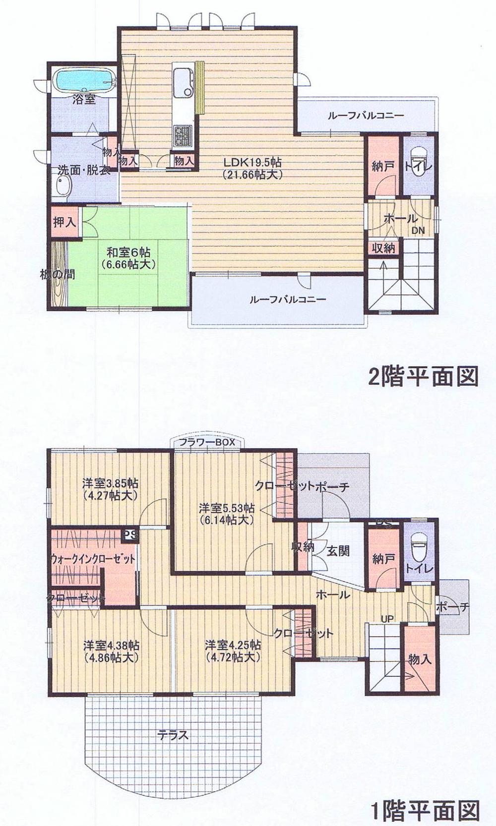 Floor plan. 29,800,000 yen, 5LDK + 3S (storeroom), Land area 232.23 sq m , Building area 138.34 sq m