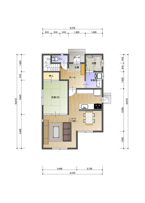 Other building plan example. floor space 57.13 sq m (1F)