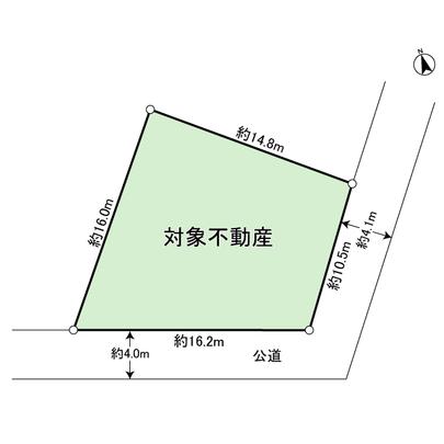 Compartment figure. Southeast side ・ Contact the southwest side of the road