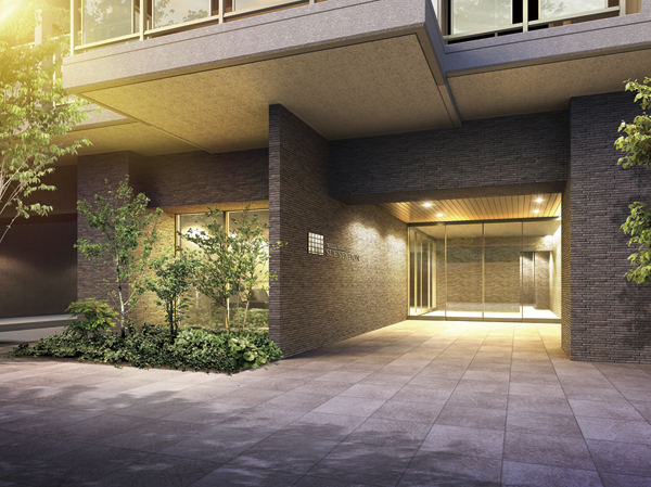 Shared facilities.  [Entrance approach] Toward the residence to greet also gently live people to where, Even though it is simple to me generous greeted in the closer, It portrays the appearance with a regal stance. Look a sense of stability that followed from the facade to the entrance, Will welcome the people that generous to visit. (Rendering)