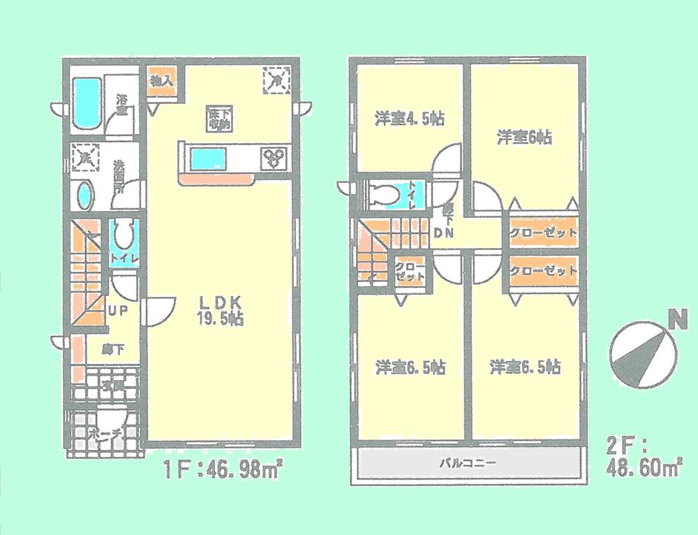 Floor plan. Price 15.8 million yen, 4LDK, Land area 147.19 sq m , Building area 95.58 sq m