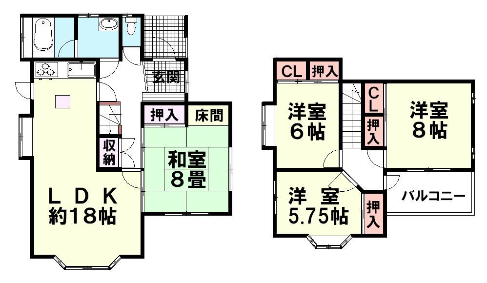 Floor plan. 14.8 million yen, 4LDK, Land area 225.92 sq m , Building area 111.16 sq m