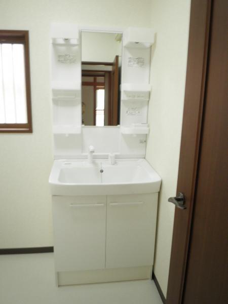 Wash basin, toilet. With new shower, It is vanity.