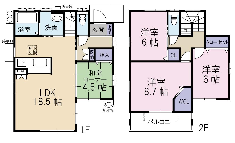 Floor plan. 25,800,000 yen, 4LDK, Land area 150.29 sq m , Building area 102.26 sq m Floor