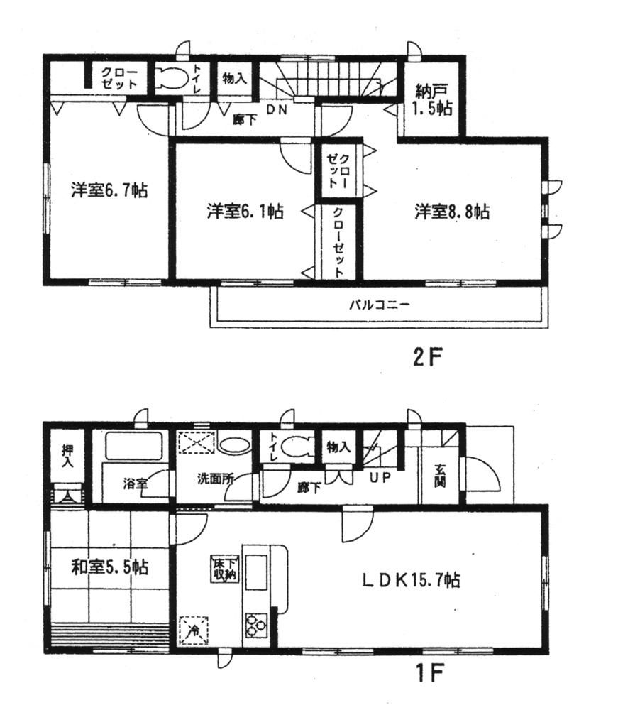Floor plan. 23.8 million yen, 4LDK + S (storeroom), Land area 186.93 sq m , Building area 100.44 sq m