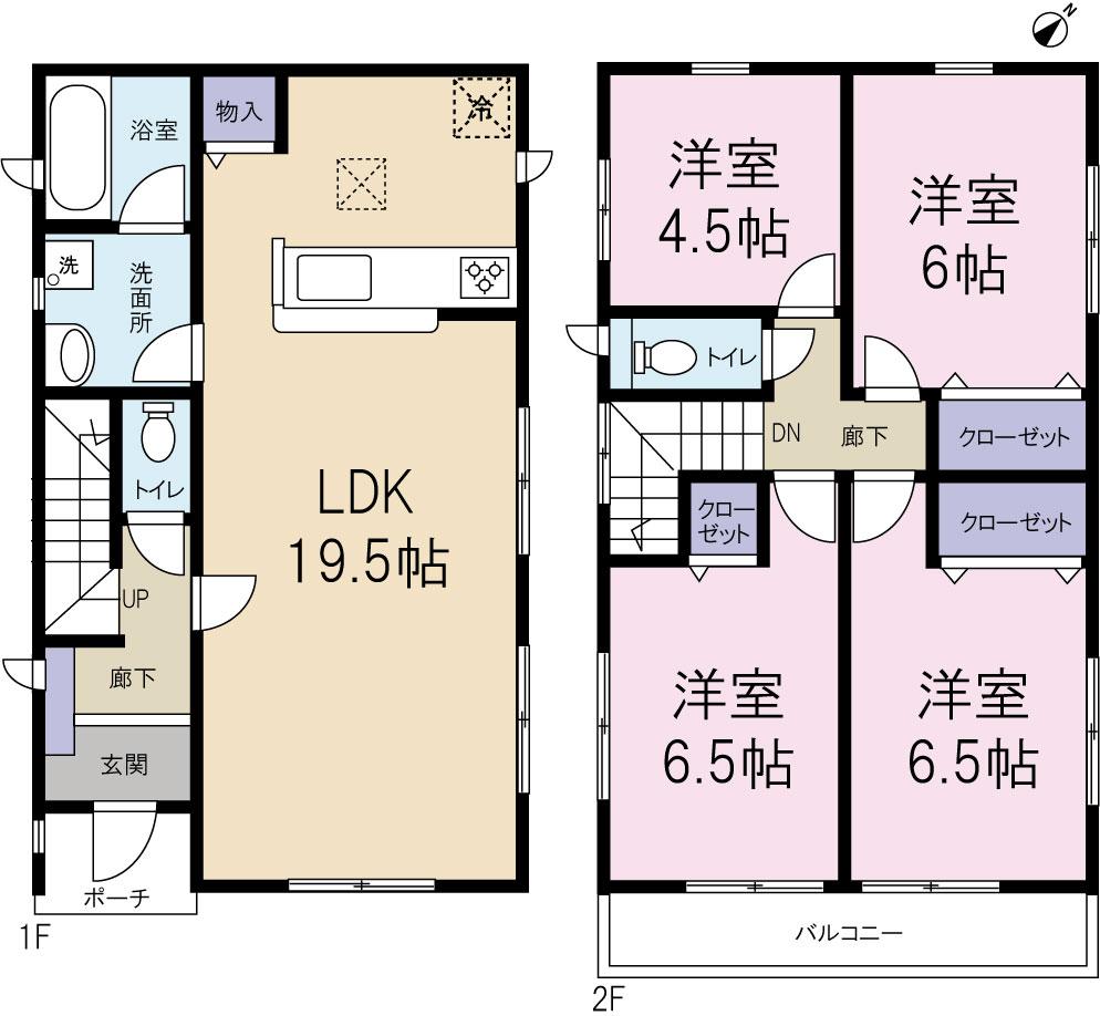 Floor plan. 15.8 million yen, 4LDK, Land area 147.19 sq m , Building area 95.58 sq m Floor