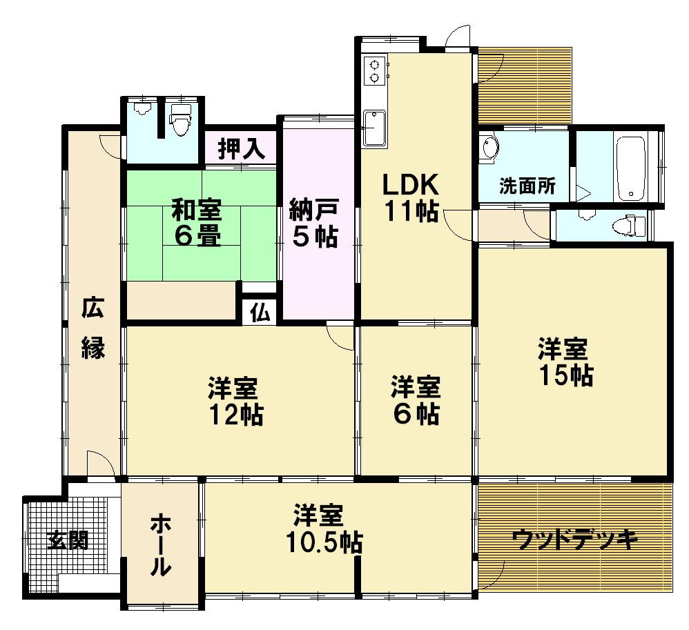 Floor plan. 38,600,000 yen, 4LDK + S (storeroom), Land area 1,984.17 sq m , Building area 158.73 sq m