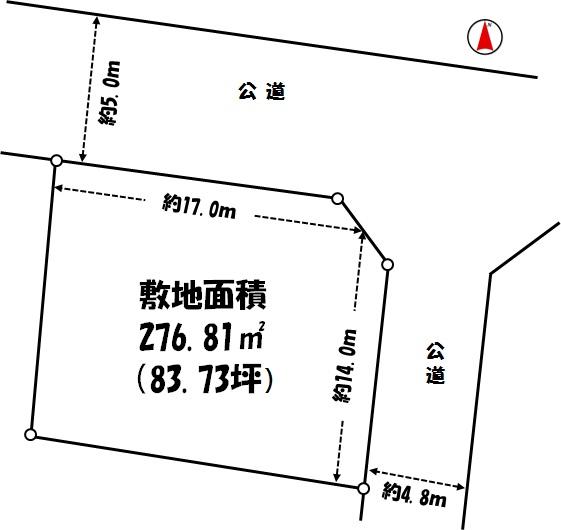 Compartment figure. Land price 12.8 million yen, Land area 276.81 sq m
