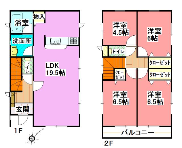 Floor plan. (1 Building), Price 15.8 million yen, 4LDK, Land area 147.19 sq m , Building area 95.58 sq m