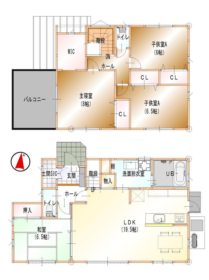 Floor plan. 28,300,000 yen, 4LDK, Land area 188.27 sq m , Building area 115.1 sq m