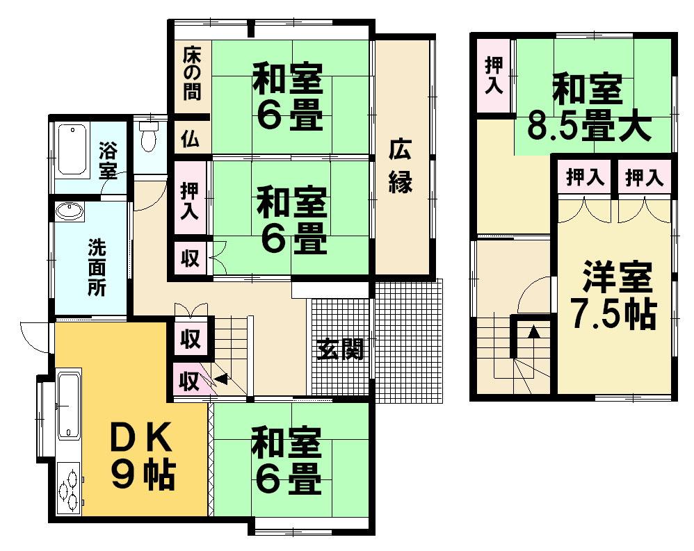 Floor plan. 15.5 million yen, 5DK, Land area 240.82 sq m , Building area 127.67 sq m
