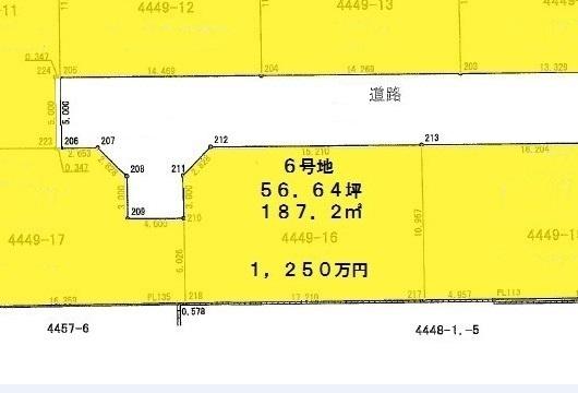 Compartment figure. Land price 12.5 million yen, Land area 187.25 sq m