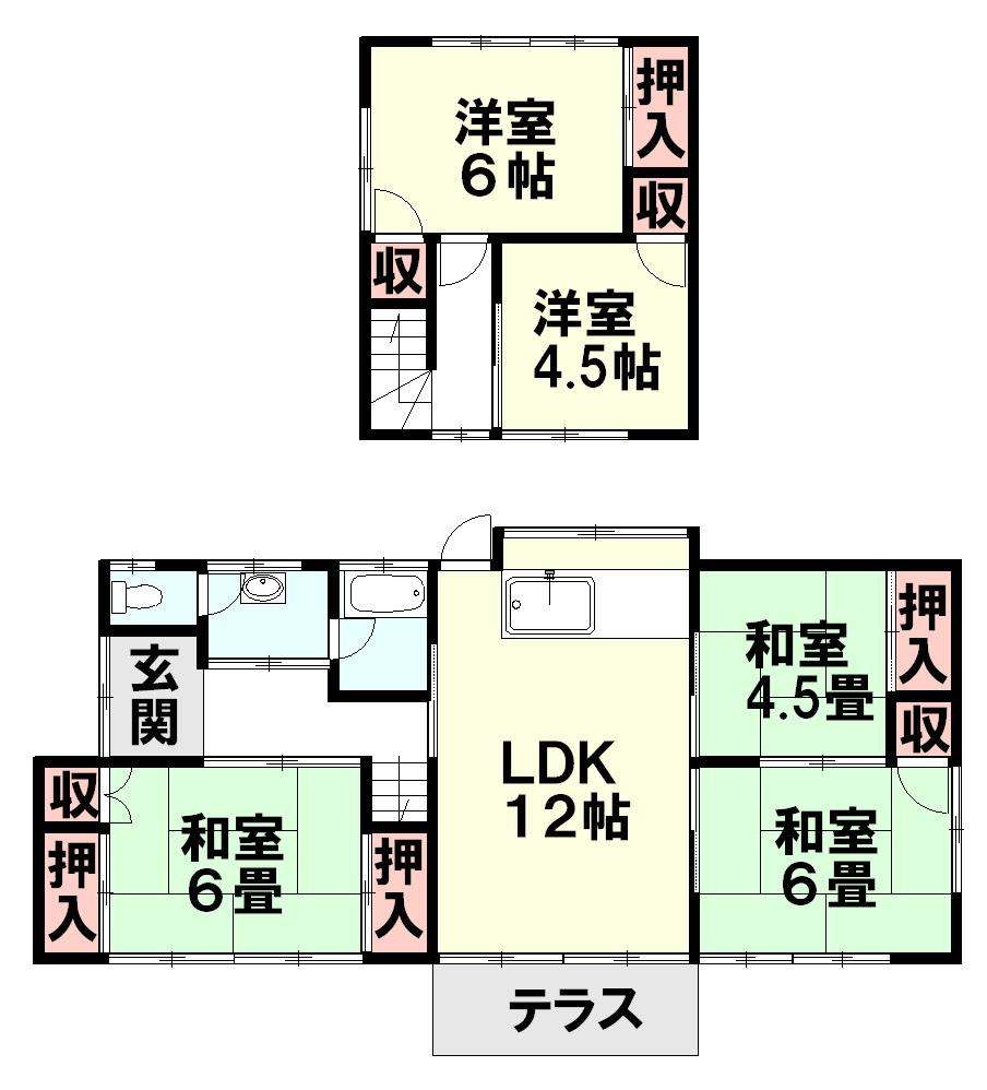 Floor plan. 9.1 million yen, 5LDK, Land area 143.03 sq m , Building area 91.91 sq m